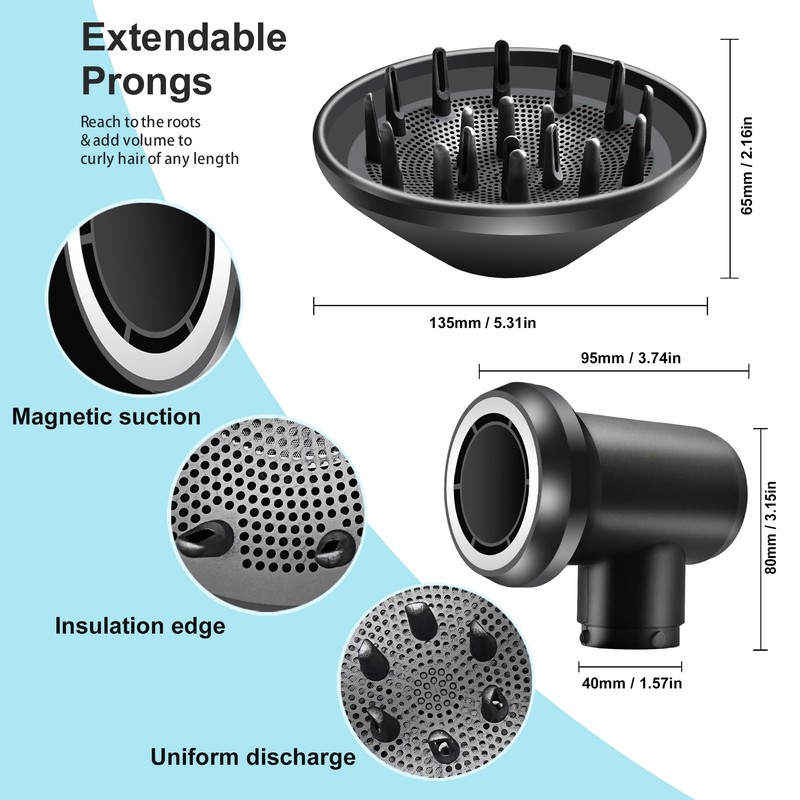 Diffuser and Adaptor for Dyson Airwrap Styler, Hair Dryer Diffuser