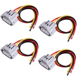 4pcs 3 Pin Light Pigtail, Professional Front Light 3 Pin Pigtail Wire Compatible with 90075-60060 & 90980-11020 Fit for TMC Various Vehicle Models