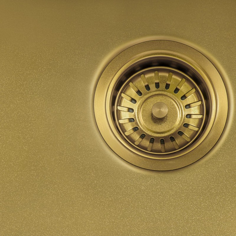 Ruvati Kitchen Sink Strainer Drain Assembly - Satin Brass Matte
