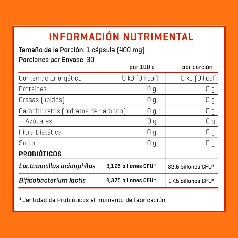 PROBIOTIX, 50 billones de Probióticos en Cápsula, 2 cepas, Suplemento