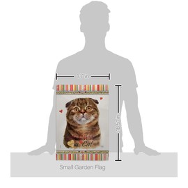 Breeze Decor Scot Fold Happiness Garden Flag Set Wall Holder Cat Kitten Meow Spoiled Paw Fur Pet Nature Farm Animal Creature House Banner Small Yard Gift Double-Sided, Made in USA