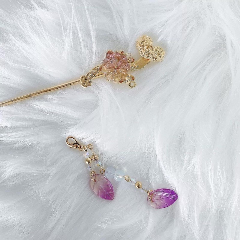EZ PEACH Kanzashi Stick, Hair Stick, Kanzashi, Butterfly, Cherry Blossoms,