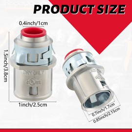 Relaxweex Metal-Clad Cable Connectors Zinc Electrical Conduit Connector 3/8" Snap in Connectors for Steel and Aluminum Cable (35 Pack)