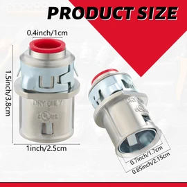 Relaxweex Metal-Clad Cable Connectors Zinc Electrical Conduit Connector 3/8" Snap in Connectors for Steel and Aluminum Cable (35 Pack)