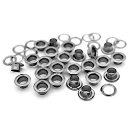 CRAFTMEMORE 3/16" (5MM) Hole Size Metal Grommets Eyelets with Washers for Bead Cores, Clothes, Leather, Canvas (300 Sets, Gunmetal)