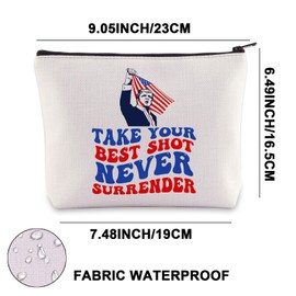 Fist Pump Makeup Bag Shooting President Gift Fight Fight Fight Gifts Never Surrender Gifts MAGA Zipper Bag (Take Your UK)