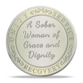 deDecoml Elegant Sobriety Challenge Coin for Women with Inspirational Design (4 Years)
