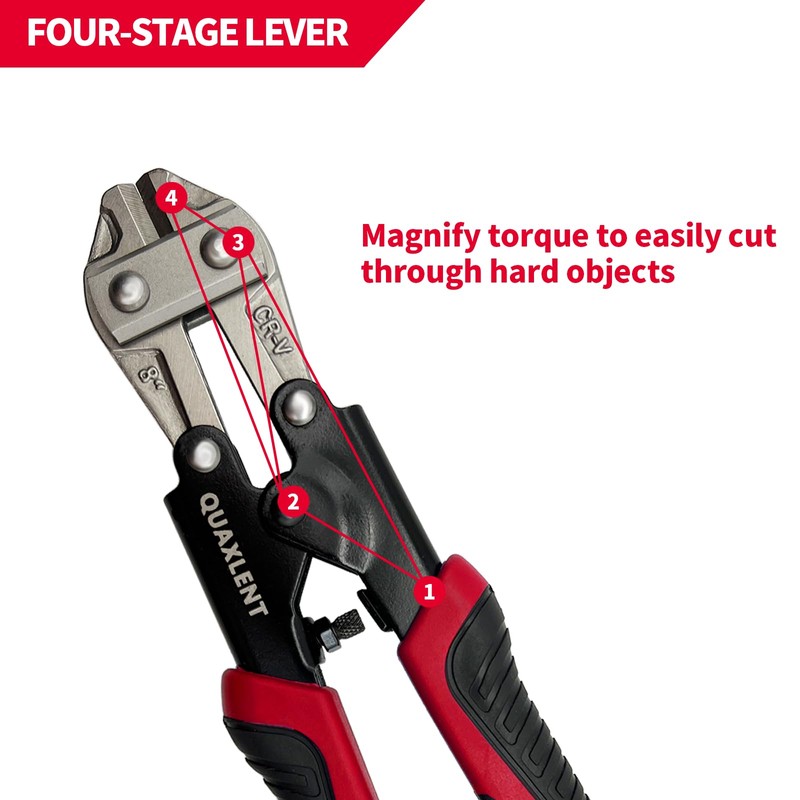 QUAXLENT 8 Inch Mini Bolt Cutter CR-V Blade Heavy Duty