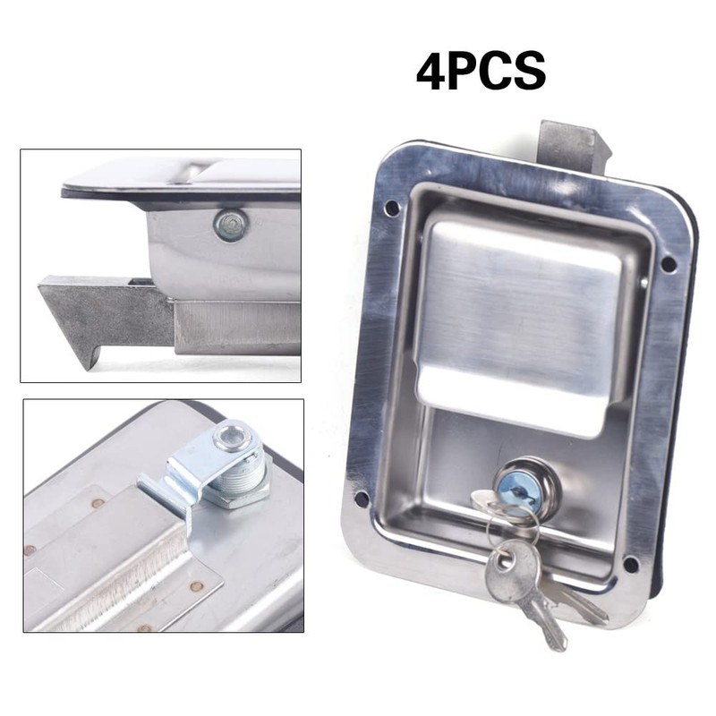DOONARCES 4Pcs Trailer Paddle Toolbox Lock Stainless Steel Truck Tool