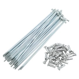 TUCKBOLD Bicycle Spokes Bike Wheel Spokes Silver Tone Nipple 1 Set 14G 155mm Length Carbon Steel Galvanized