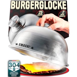 Smashi® Set of 2 Stainless Steel Burger Bells - Melting Bell & Cover for Grill, Plancha & Kitchen - Ideal for Cheeseburgers - High Quality Accessories in Burger Grill Set