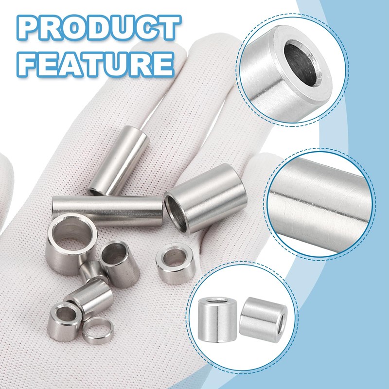 PATIKIL 6 Pcs Stainless Steel Spacers, 5mm ID x 10mm