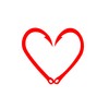 Fish Hooks Heart (4", Red)