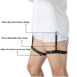LazarsSpace Men's Shirt Stays/holder for Tucking, Garter and holder, Securing Shirt Position for Men, Black