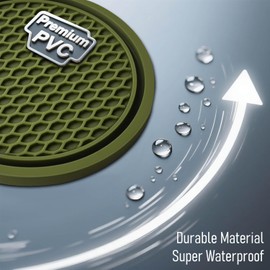 KULOLO KULOLO Car Cup Holder Coaster 4 Pack - Non Slip & Shockproof,Flexible PVC Rubber Insert for Car/Truck/SUV/VAN (2.75"x0.2") Universal Fit Auto Cup Holders Accessories for Women and Man (Blackish Green)