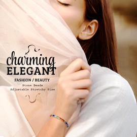 Cheer Up Gifts Bracelets for Women: Healing Natural Stone Bracelets with Postive Words - Inspirational Friendship Gifts for Women Best Friends Sister Bestie Coworker (C- APPRECIATED- RAINBOW STONE)