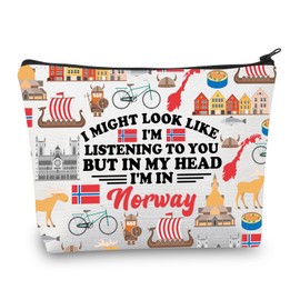 PLITI Travel Makeup Bag Norway Gift Norway Holiday Scandinavian Gift Norway Lover Norway Travel Surprise Gift, Might Norwayu, Fashionable