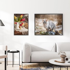 kollyseek Pack of 3 DIN A4 (21 x 29.7 cm) Picture Frames Modern Poster Frame with Scratch-Resistant Acrylic Lenses for Horizontal or Vertical Wall Mounting (Black)