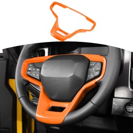 Jeliker for Bronco Steering Wheel Panel Trim Orange for Ford Bronco 2021 up Orange Interior Accessories (Not fit Sport)