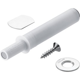 Gedotec Pressure Catch Furniture Catch Tip-On 956.1004 Short Version with Magnet | White | Blum Door Catch with Ejection Path 17 mm | Push-to-Open Opening Support | 1 Set - Pressure Opener Cupboard Door