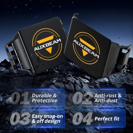 Auxbeam 7 inch Pod Light Covers, Black Cube Offroad Light Cover Waterproof Polycarbonate Protective Lens for Round LED Pod Fog (Fit for ZD000869, ZD000870), Pair