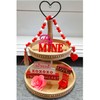 3 Tiered Tray Wooden Serving Stand Small Beaded Tray for
