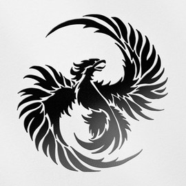 Transparent Decal Stickers of Phoenix Bird 2 Stencil (Black) Premium Waterproof Vinyl Decal Stickers for Laptop Phone Accessory Helmet Car Window Mug Tuber Cup Door Wall Decoration ANDstic0a5373BLAA