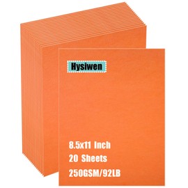 Hysiwen 20 Sheets Orange Cardstock 8.5 x 11 Inches, 250gsm/92 lb Thick Craft Paper for Making Cards, Invitations, Paper Crafts or Drawing