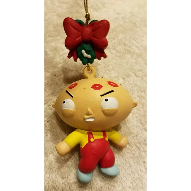 Family Guy STEWIE W MISTLETOE CHRISTMAS ORNAMENT HOLIDAY MINT 3"