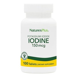 Natures Plus Potassium Iodide Iodine 150 g 100 tabletas - Tiroideo - Yodo Natural - Metablico, Refuerzo - Hecho en USA                                