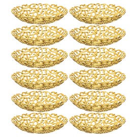 VOSAREA 12pcs Ramadan Serving Trays Eid Mubarak Trays Islam Muslim Platters Table Decoration Eid Al- Iftar Party Pastry Dessert Cookie Display Holder (3.14X3.14X0.59 Inch)