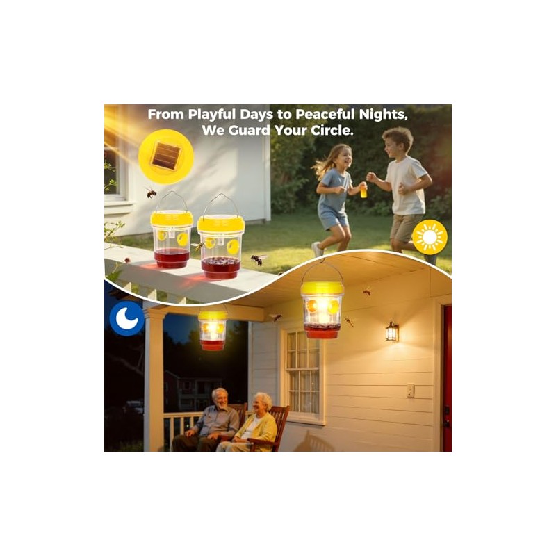 2 Pack Solar Wasp Traps - Effective Outdoor Insect Control