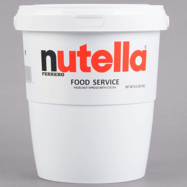 Nutella 6.6 lbs Tub w/ Handle Bulk Size for High Volume Users, Convenient Wide-Mouth Container (6.6 lb)