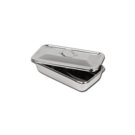 GIMA 26605 223mm x 126mm x 45mm Stainless Steel Instrument Tray with Lid