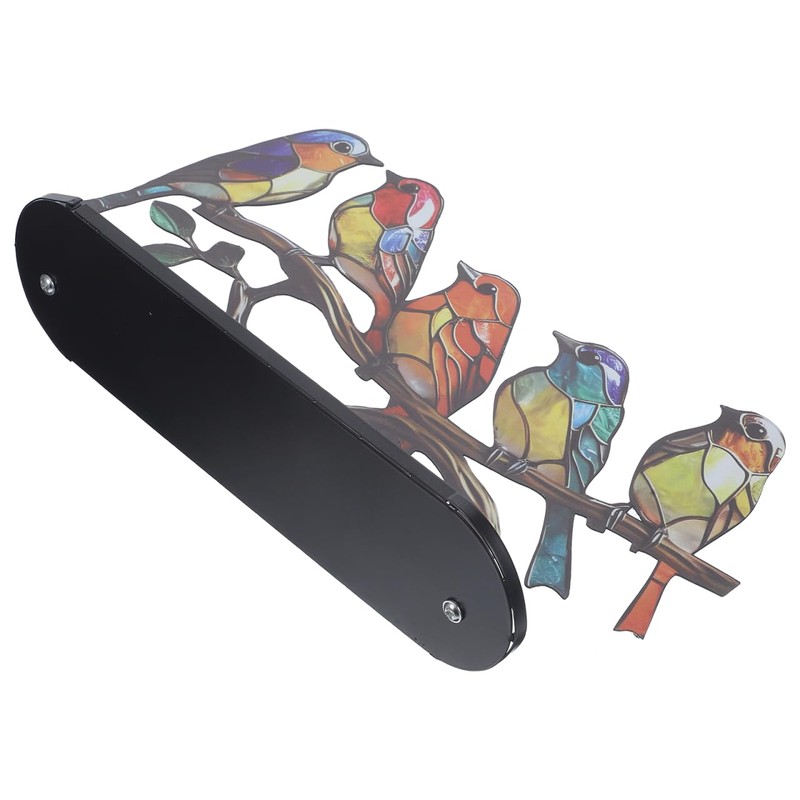 NOLITOY Vibrant Bird Statue Branch Stained Glass Birds on Branch