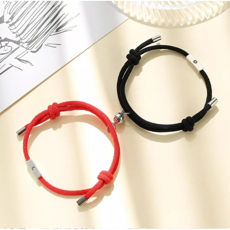 Dtup Set Pulseras Pareja Magnetica Luna Y Sol Regalo Novio