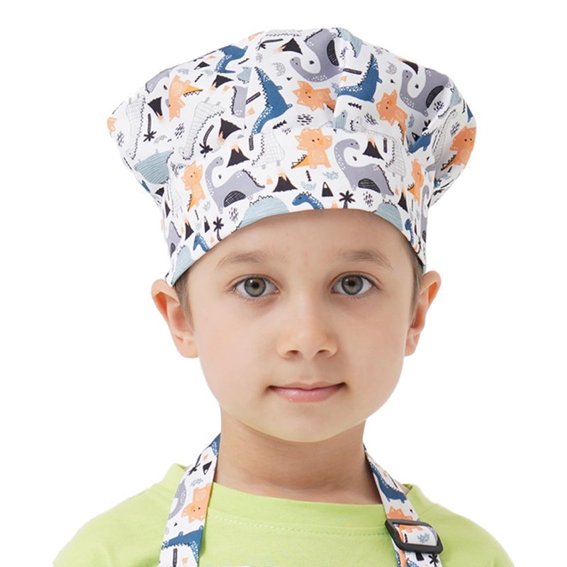 ALIPOBO Kids Apron and Chef Hat Set, Children's Kitchen Cooking