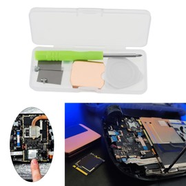 EMSea 1 Set SSD Heatsink Thermal Pads Kit M.2 2230 SSD Copper Heatsink Cover Compatible with Steam Deck Heat Shield Cover Replacements Repair with Screwdriver Tools Kit