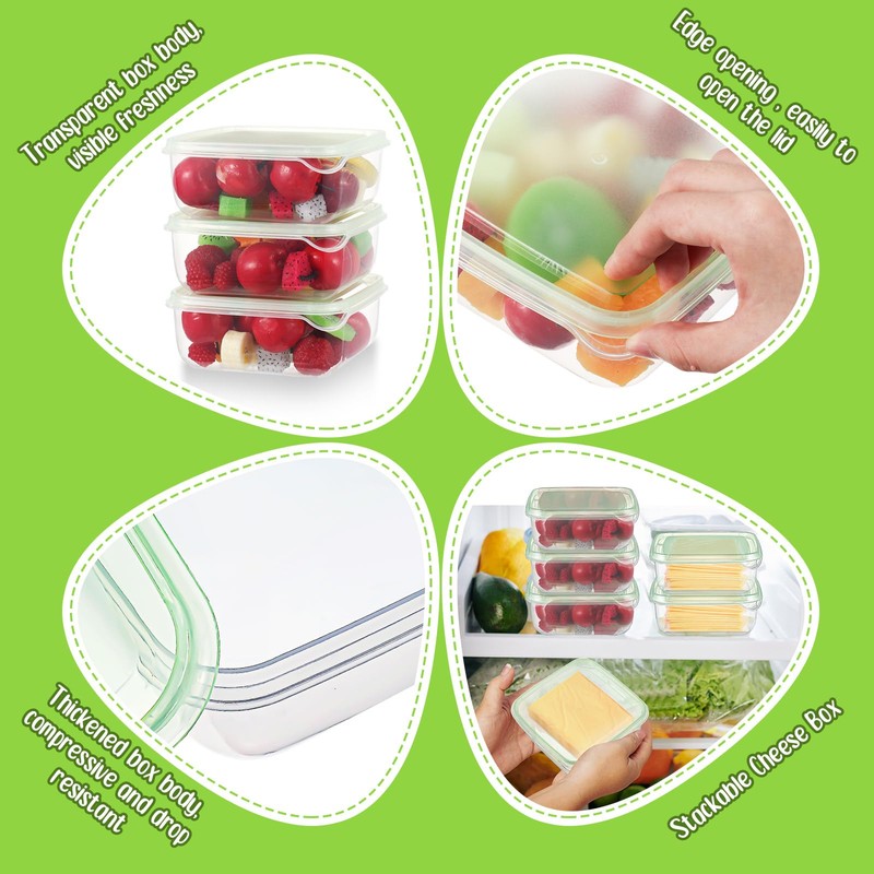 Uiifan 3 Pcs Sliced Cheese Container for Fridge Cheese Slice