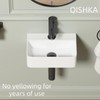 Wall Hung Bathroom Vessel Sink, QISHKA 14.5" X 10" Rectangular