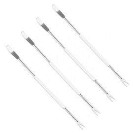 Creole Feast SF1001 Stainless Steel Lobster Forks Set, 4-Piece Double-Ended Seafood Tools Set for Lobsters, Crab Legs, Oysters and Nuts, 7-Inch Long, Silver