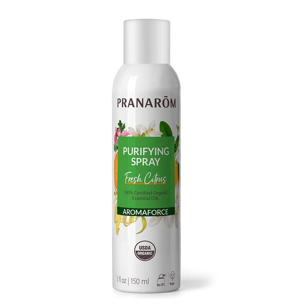 Pranarom - Aromaforce, Air Purifying Spray With Organic Essential Oils, Deodorizers For Home, Essential Oil Spray With Plant Essences, Fresh Citrus Spray, Purifying Spray, Certified Organic, 150ml
