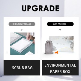 FRESHME Cotton Eye Mask for Sleeping in Gift Box - Soft and Adjustable Extensions Sleep Mask with Earplugs and Pouch for Women and Men, Blackout Cover for Night Travel Relaxation