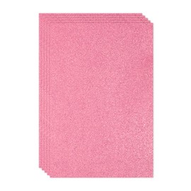 PATIKIL Watermelon Red Shiny EVA Glitter Foam Sheet 11.8 x 7.9 Inch 2mm Thick with Back Adhesive Sparkle EVA Glitter Felt for Crafts DIY Project, 5 Pcs