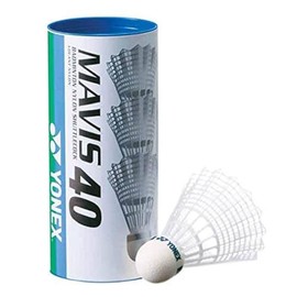 Yonex Badminton Shuttle, MAVIS 40P (Nylon + Synthetic Cork), Set of 3, MIDDLE (Suitable Temperature 53.6 - 73.4 °F (12 - 23 °C)), M-40BP