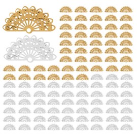 Opexicos 100Pcs Connector Metal Crafts Flower Filigree Wraps Connectors Embellishments for DIY Scrapbooking Home Decor