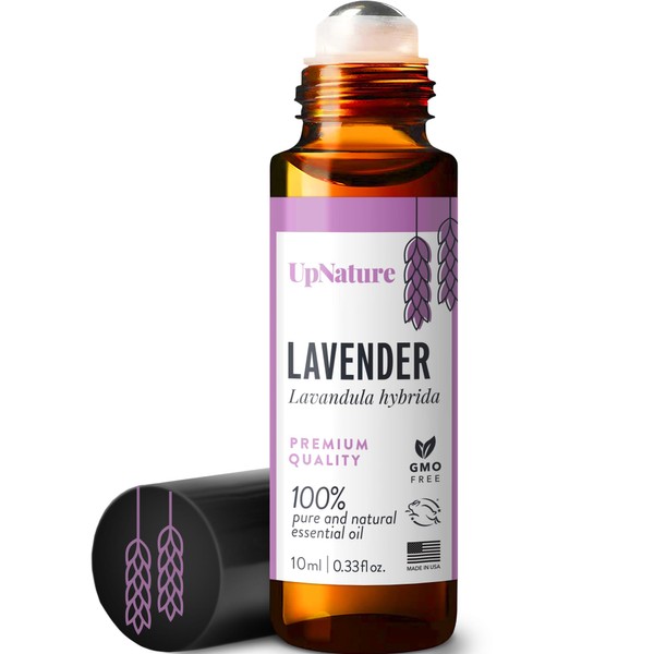 Lavender Essential Oil Roll On by UpNature - Calming for Sleep, Stress Relief, & Relaxation - Pure Lavender Essential Oils for Skin & Hair Growth - No Diffuser Needed!