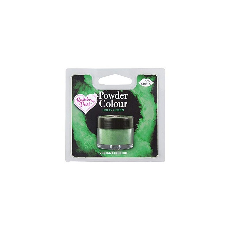 Rainbow Dust Edible Matt Powder Dust Colour 4g Holly Green