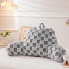 Holawakaka Checkered Reading Pillow with Arms, Adults Backrest Reading &