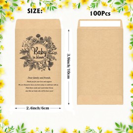Seed Saving Envelopes，Small Paper Coin Envelopes Mini Parts Small Items Stamps Storage Packets for Flower Vegetable Seeds Garden Office Wedding Gift (Brown*100PCS)